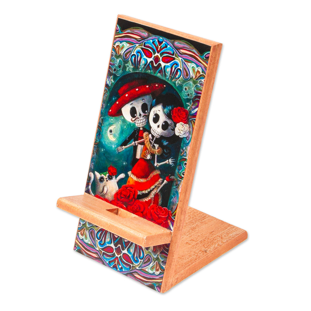 Day of the Dead Themed Phone Stand - Catrina Romance