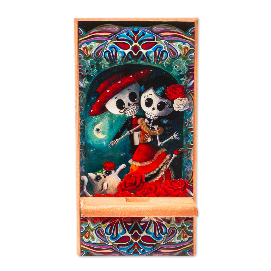 Day of the Dead Themed Phone Stand - Catrina Romance