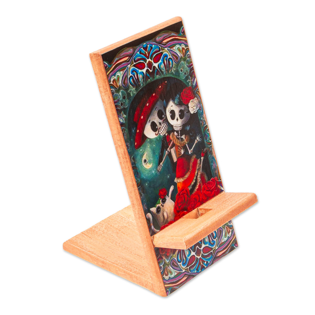 Day of the Dead Themed Phone Stand - Catrina Romance
