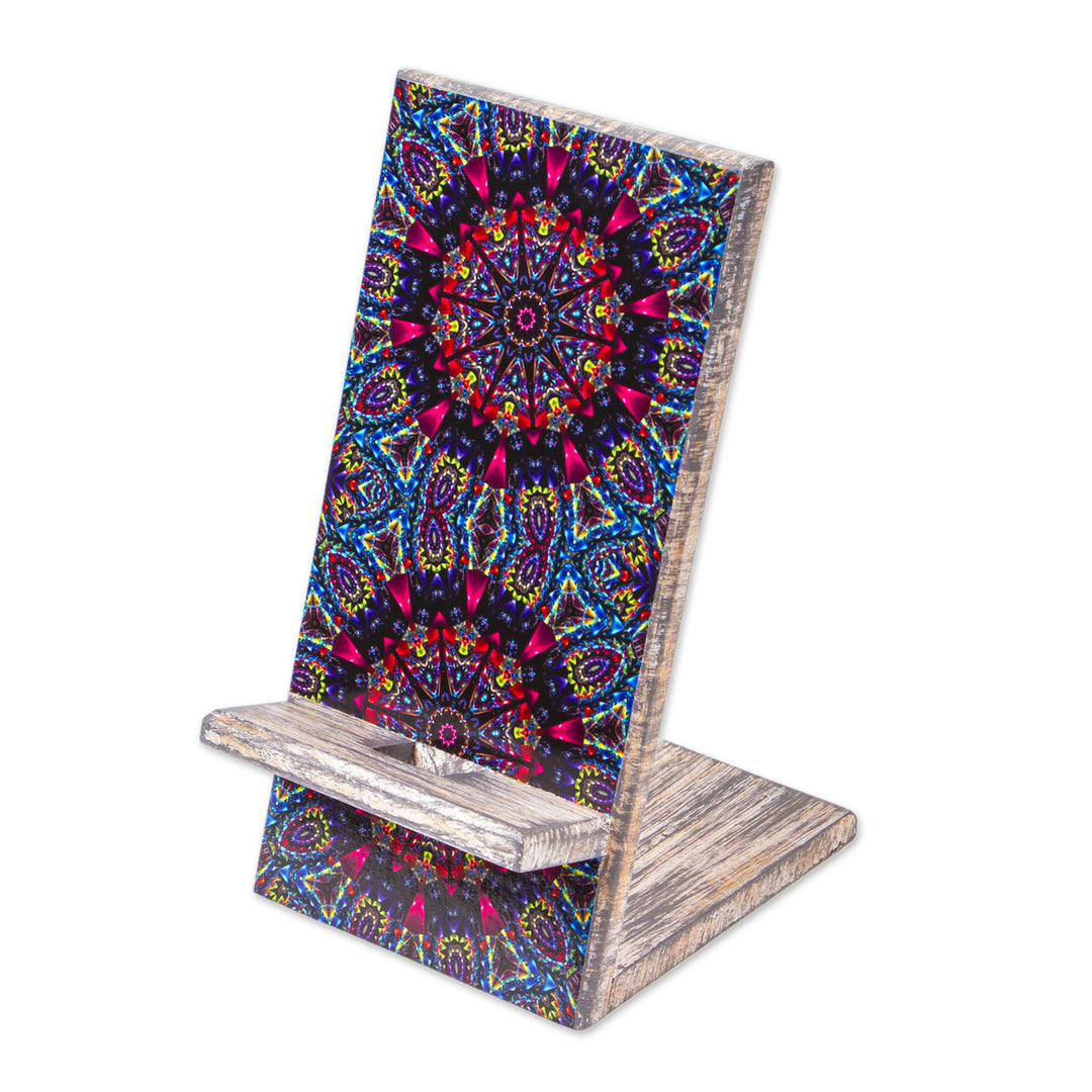 Decoupage Wood Phone Stand - Crazy Kaleidoscope