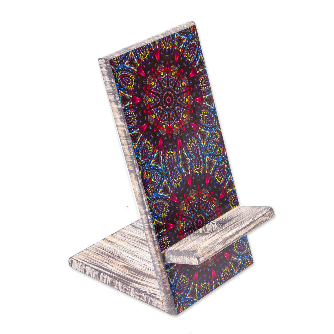Decoupage Wood Phone Stand - Crazy Kaleidoscope