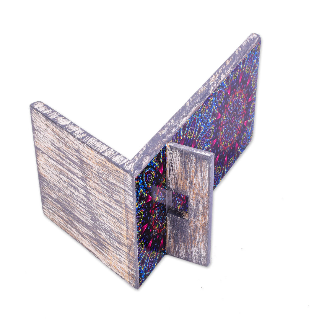 Decoupage Wood Phone Stand - Crazy Kaleidoscope