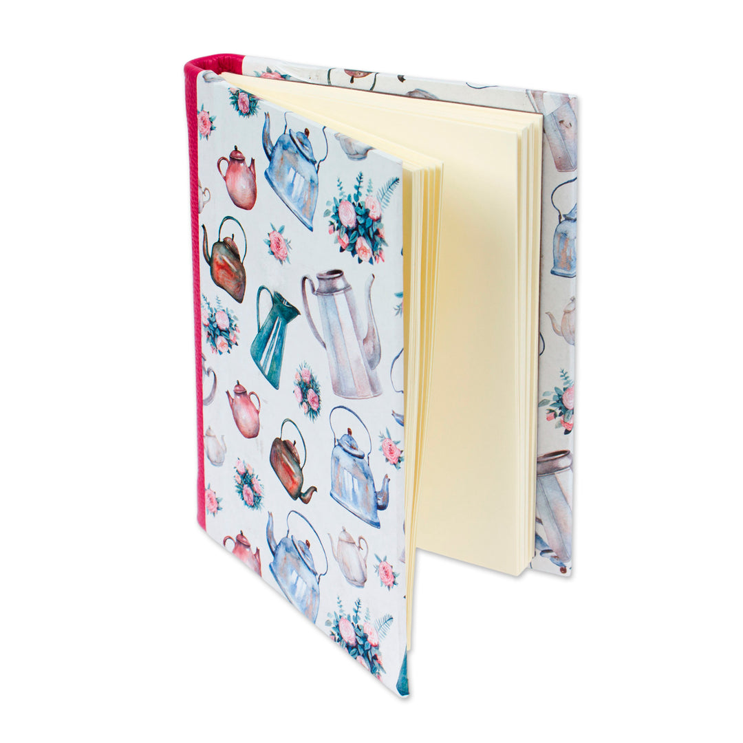 Teapot Motif Handcrafted Journal - Tea Party