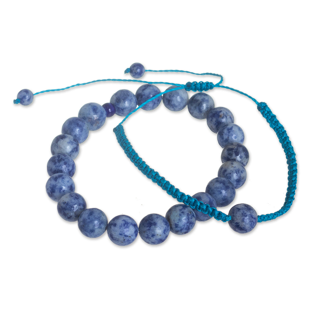 Artisan Crafted Sodalite Bracelets (Pair) - Clarity in Blue