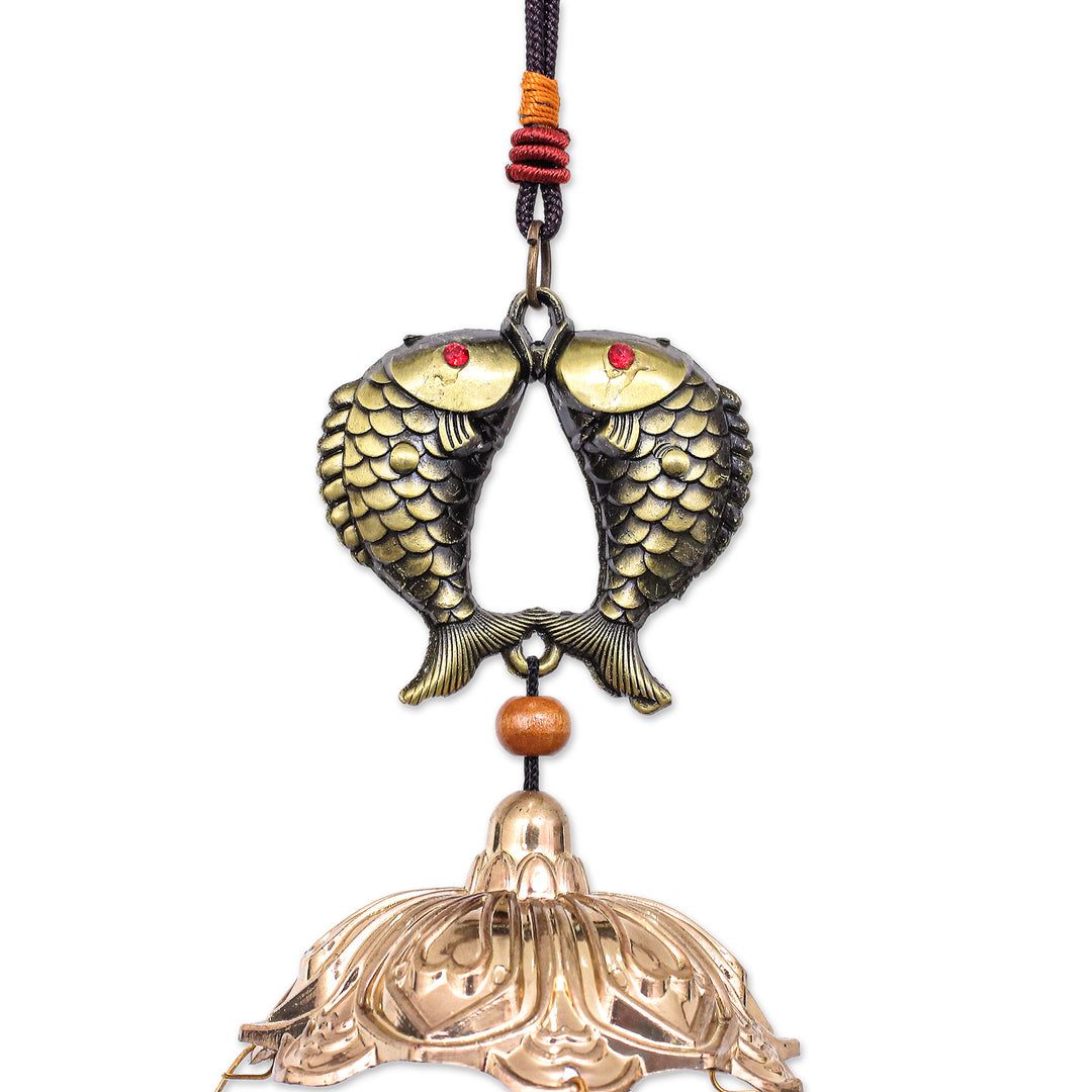 Fish Themed Wind Chime Made from Aluminum and Brass - Rebirth Bells