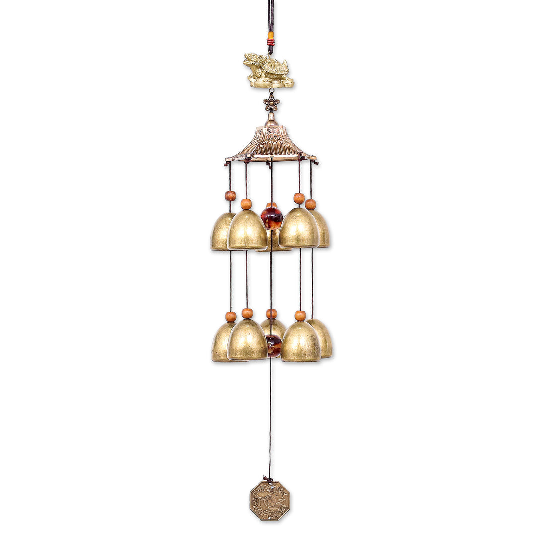 Dragon Turtle Themed Wind Chime Made from Aluminum and Brass - Harmony Bells