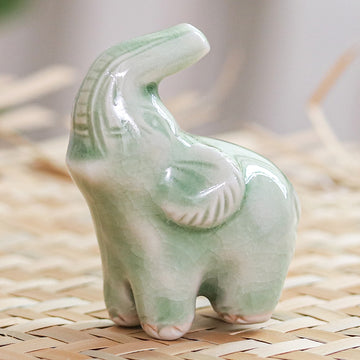 Happy Elephant in Green