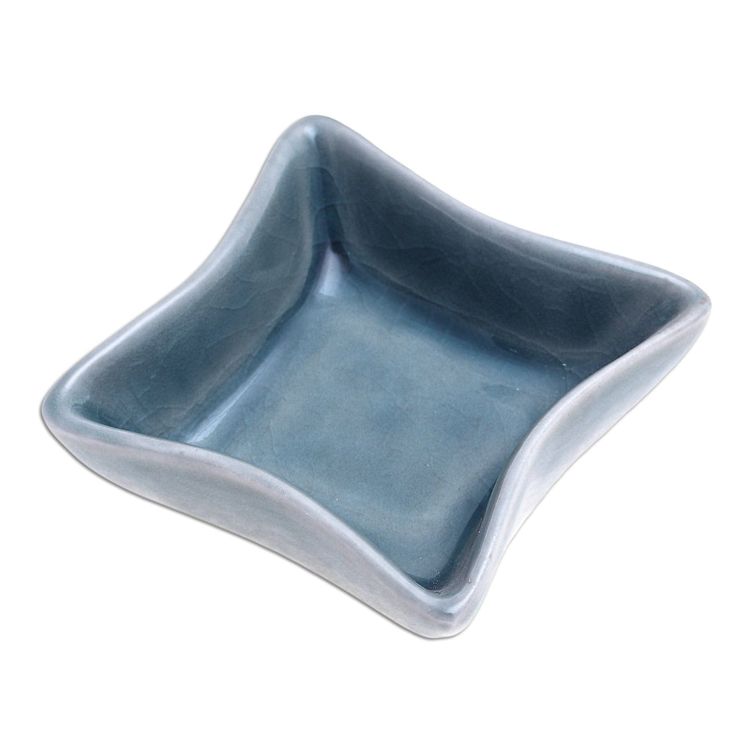 Small Blue Square Ceramic Bowl - Thai Kitchen in Blue