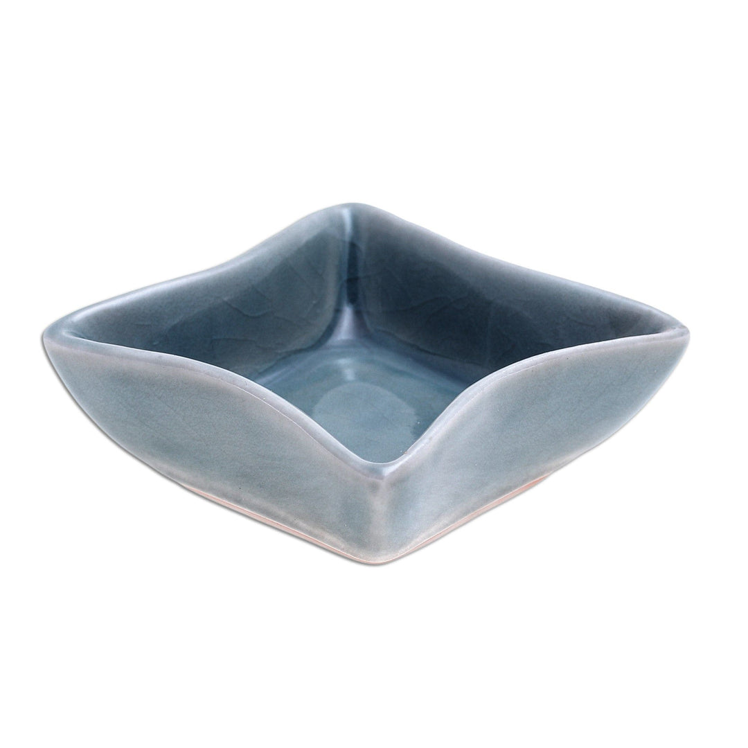 Small Blue Square Ceramic Bowl - Thai Kitchen in Blue