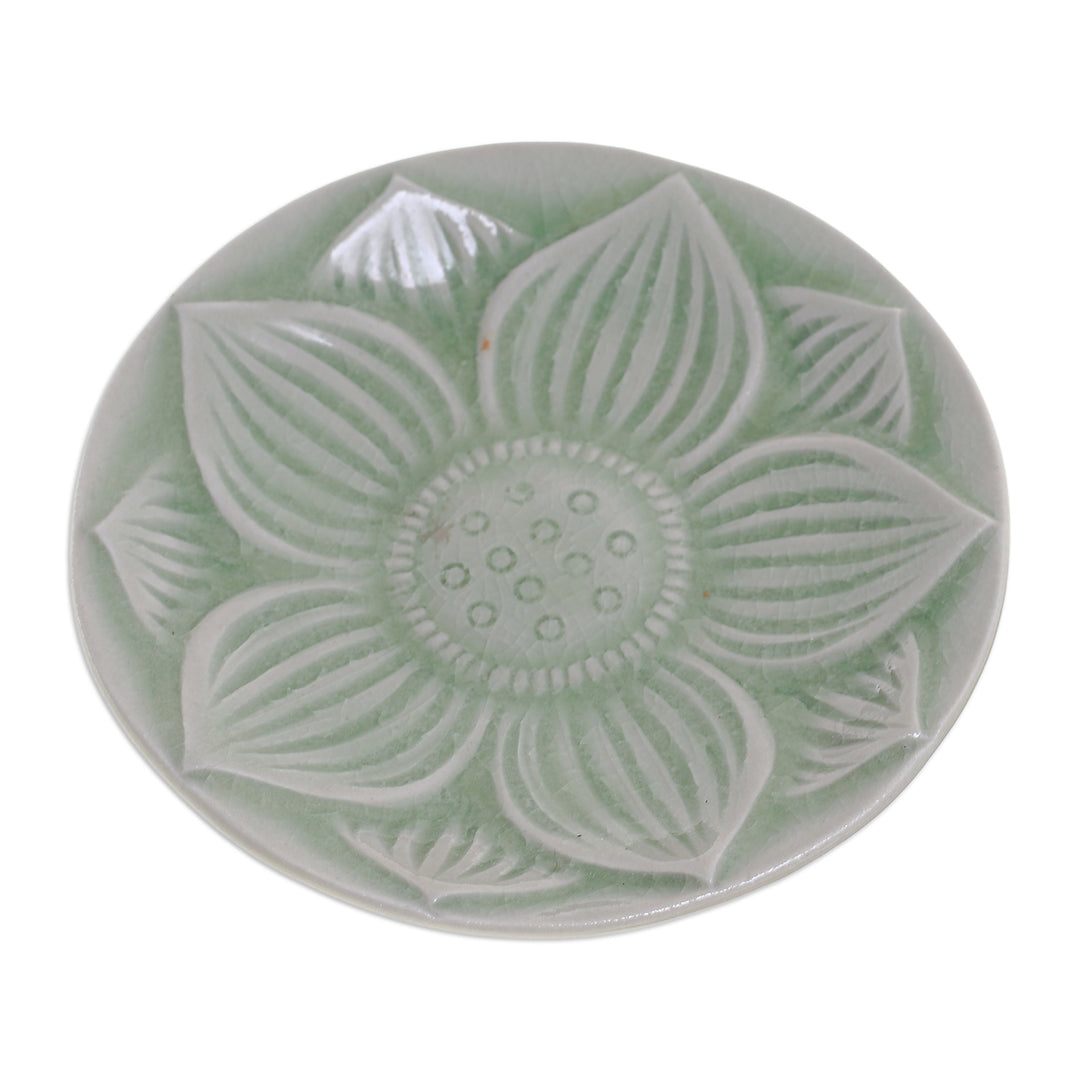 Floral Motif Footed Plate - Lanna Lotus