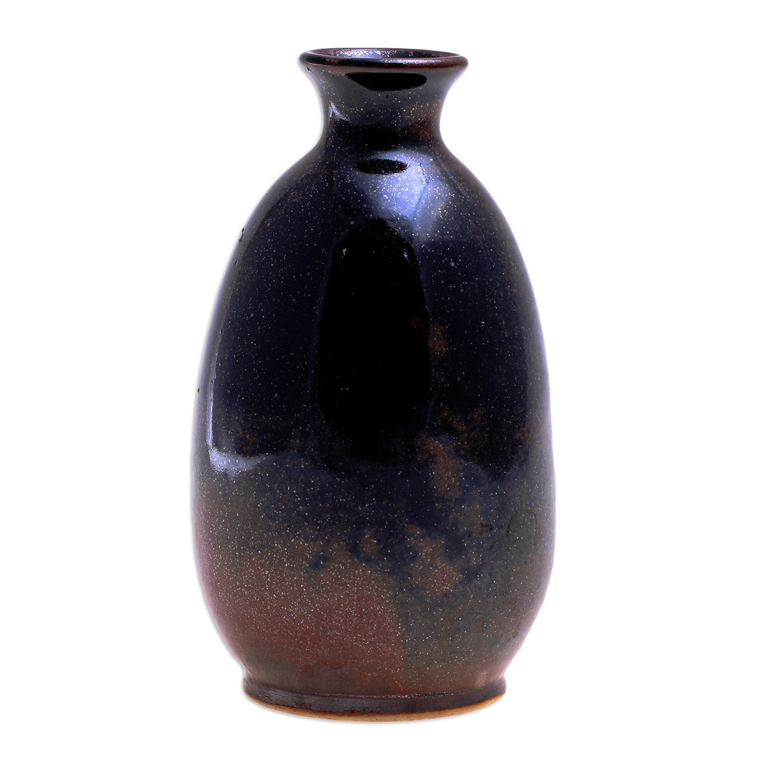 Artisan Crafted Ceramic Bud Vase - Thai Rustic