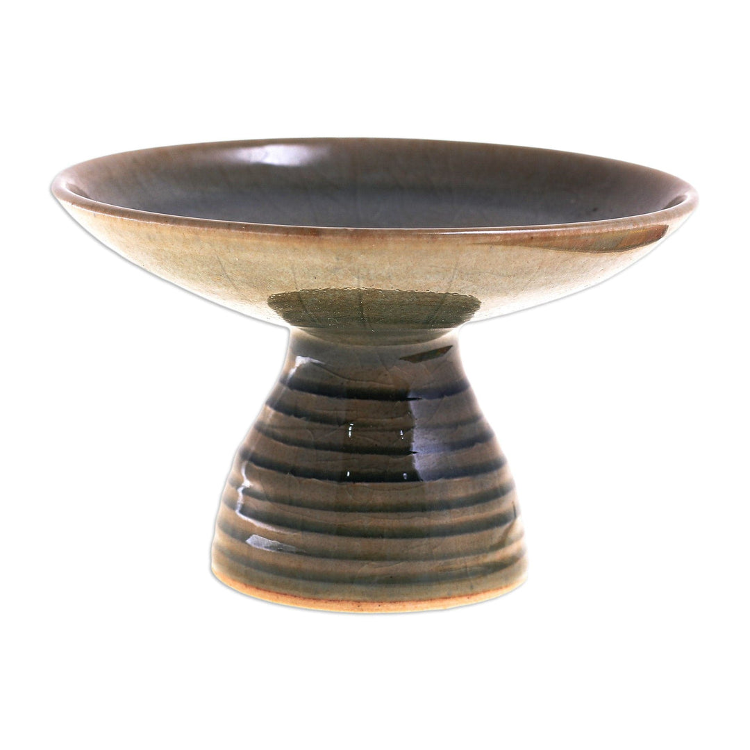 Green Footed Plate from Thailand - Riverbank