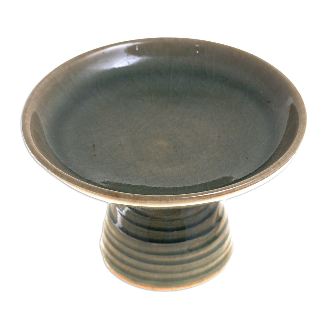 Green Footed Plate from Thailand - Riverbank