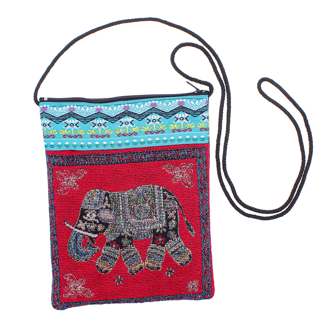 Small Elephant Motif Sling - Mae Rim Elephant in Red