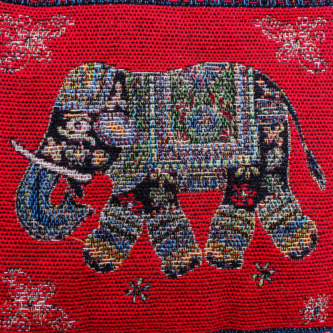 Small Elephant Motif Sling - Mae Rim Elephant in Red