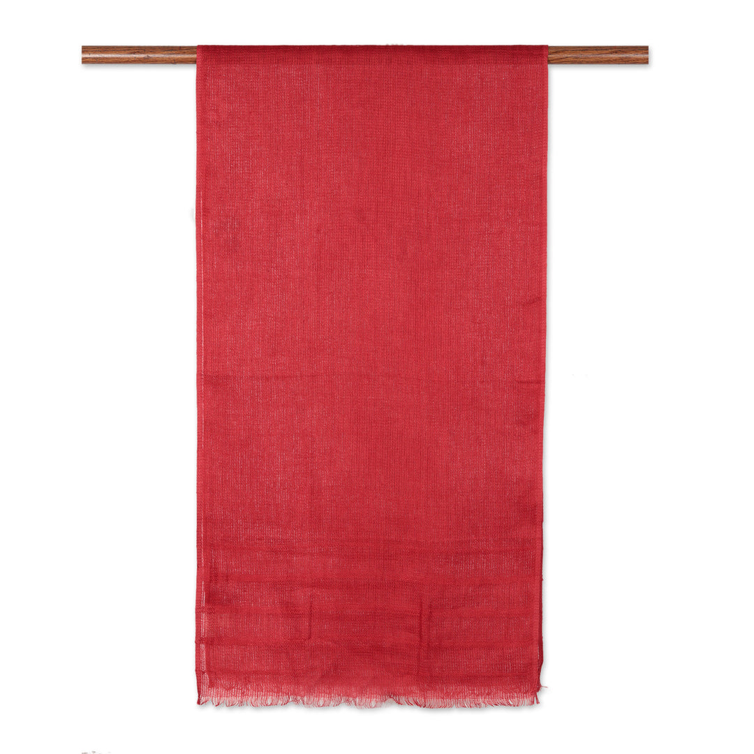 Red Linen Shawl made in India - Dreams in Red