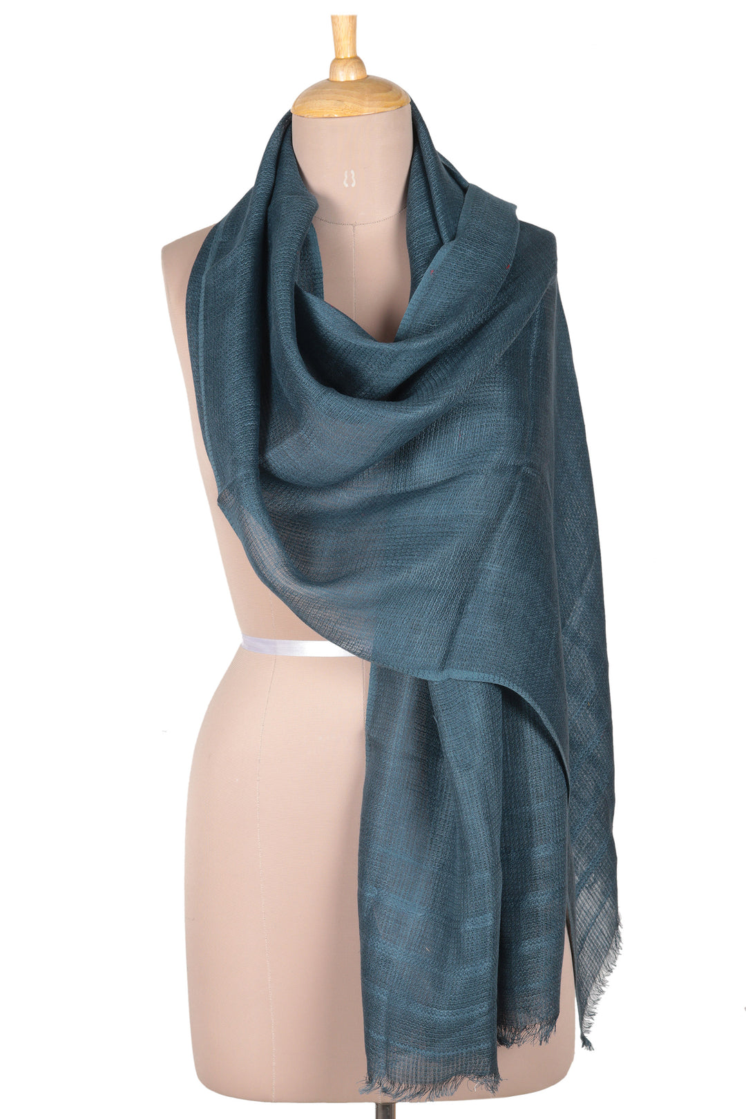 Linen Shawl in Teal Made in India - Dreams in Teal