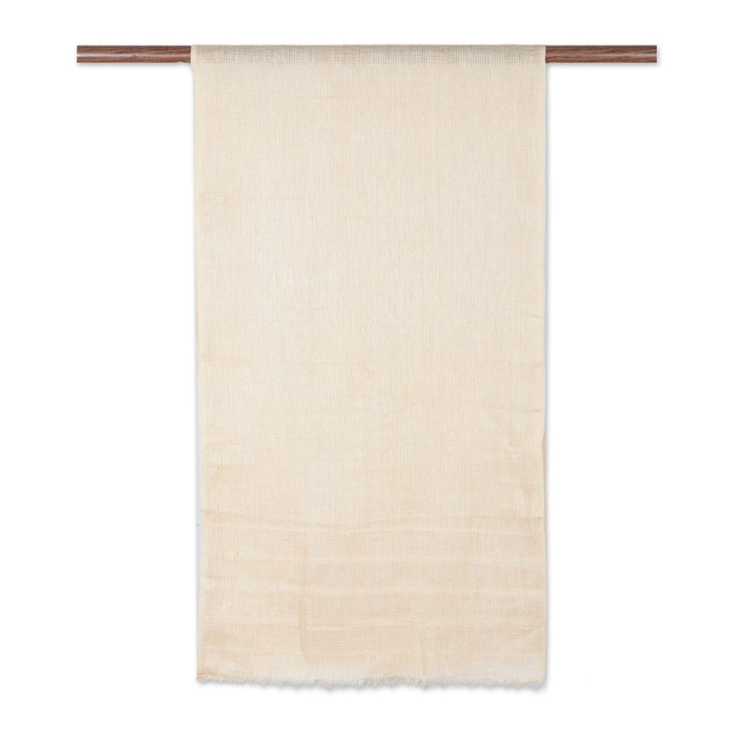 Linen Shawl in Beige Made in India - Dreams in Beige