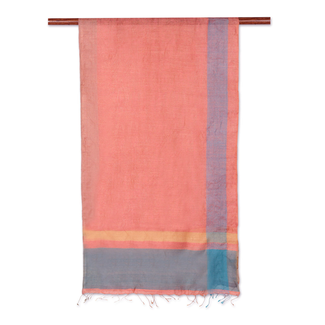 Handloomed Colorful Silk Shawl from India - Colorful Blast