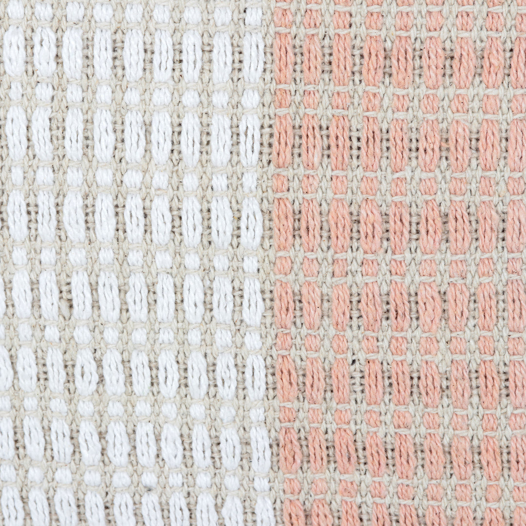 Fringed Cotton Cushion Covers from India (Pair) - Delhi Sophistication in Peach