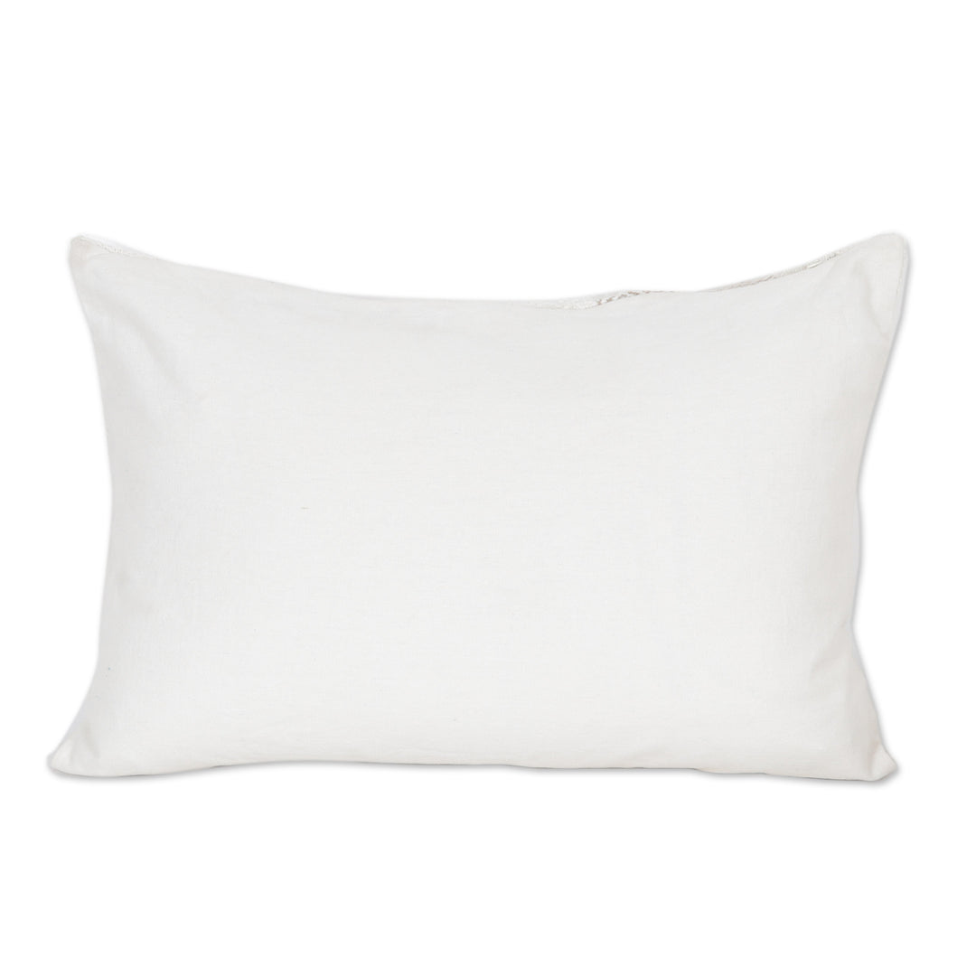 Artisan Crafted Cotton Cushion Covers (Pair) - Diamond Elegance in Umber