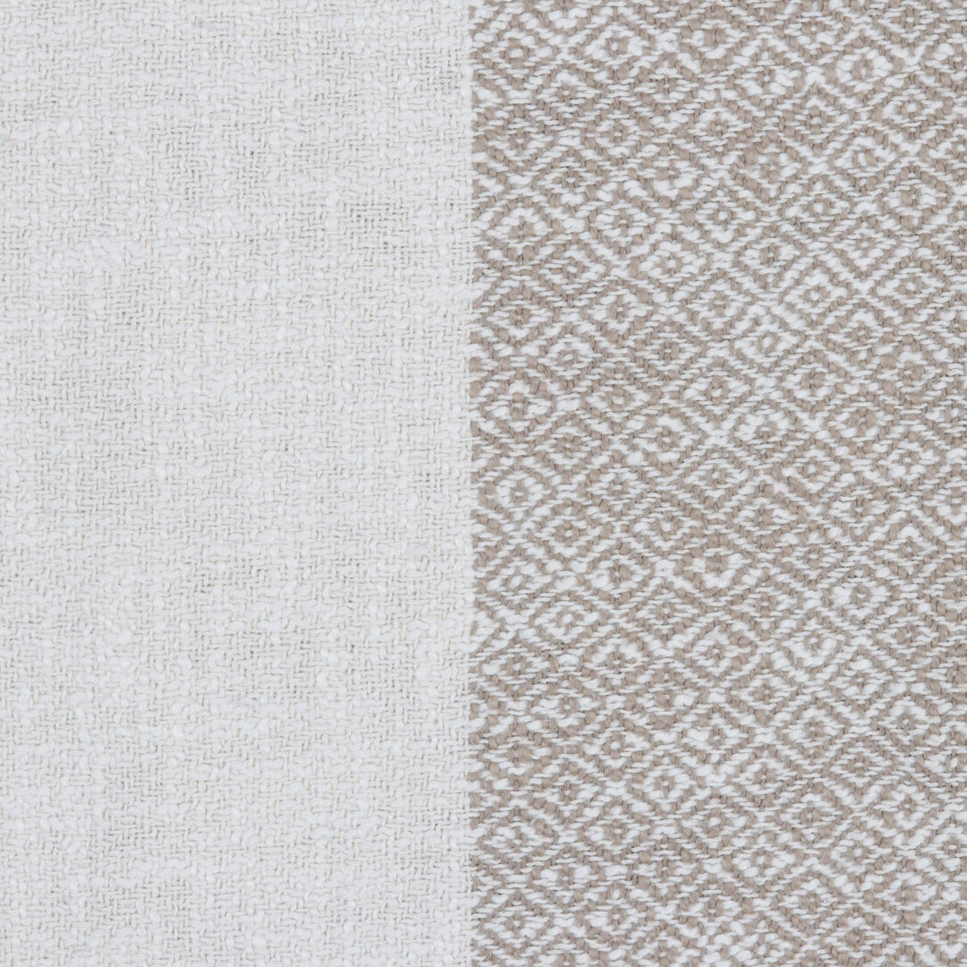 Brown and Ivory Cotton Throw Blanket - Diamond Elegance in Umber