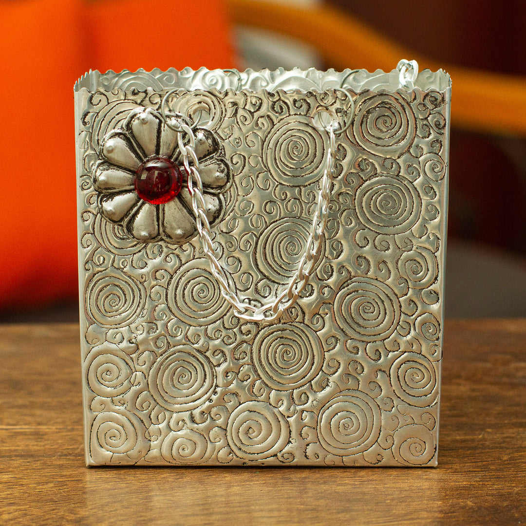 Metallic Flower in Red