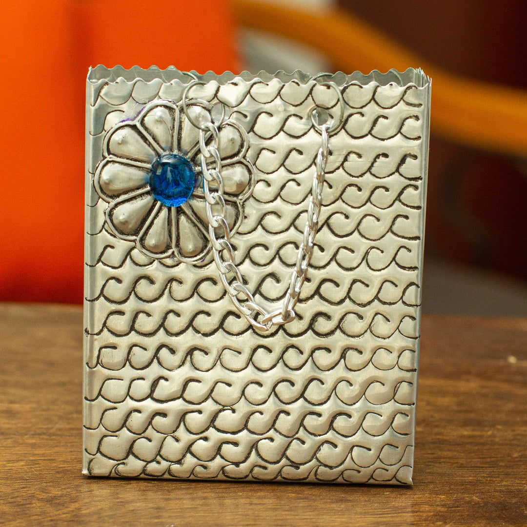 Metallic Flower in Blue