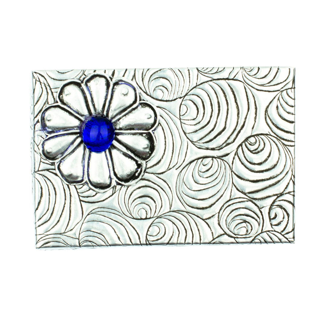 Decorative Lidded Box in Aluminum Repousse from Mexico - Radiant Treasure