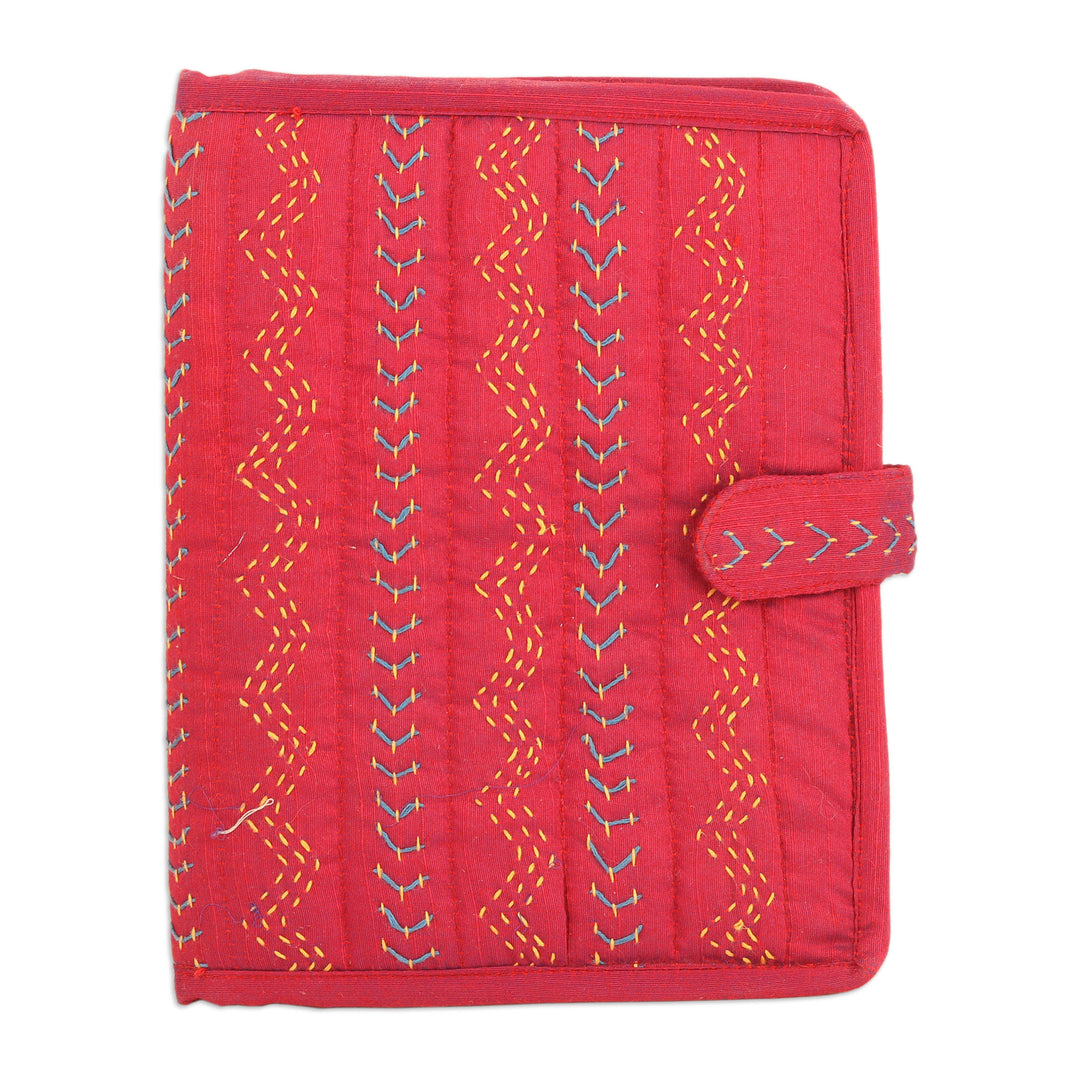 Cerise Silk and Jute Journal with 40 Handmade Paper Pages - Cerise Secrets