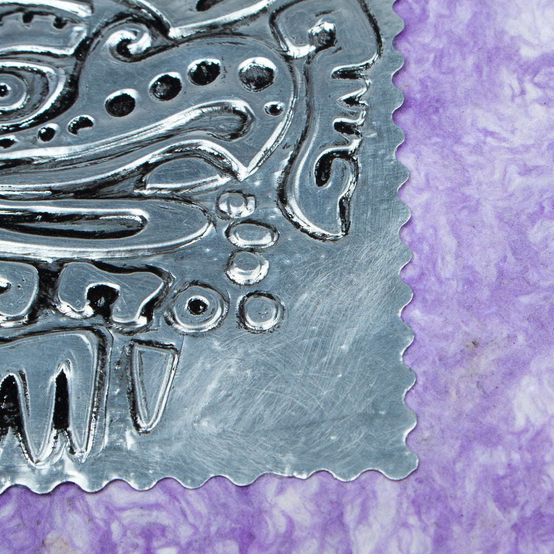 Relief Engraving Aluminum Card with Paper Frame - Mighty Quetzal