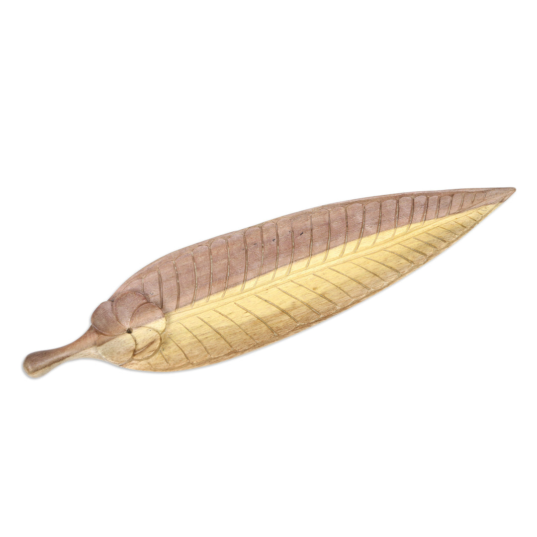 Hand-carved Leaf Incense Holder Made from Hibiscus Wood - Jepun Leaf