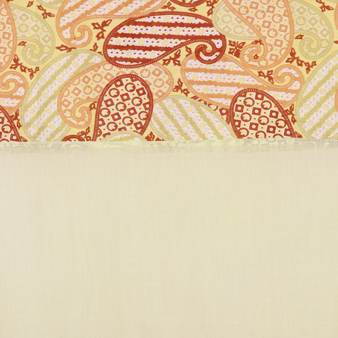 Paisley Chartreuse Wool and Silk Shawl with Colorful Tassels - Chartreuse India