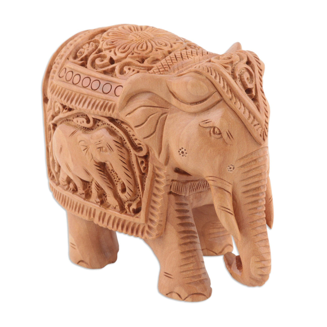 Hand Made Kadam Wood Elephant Sculpture - Pomp and Pachyderm