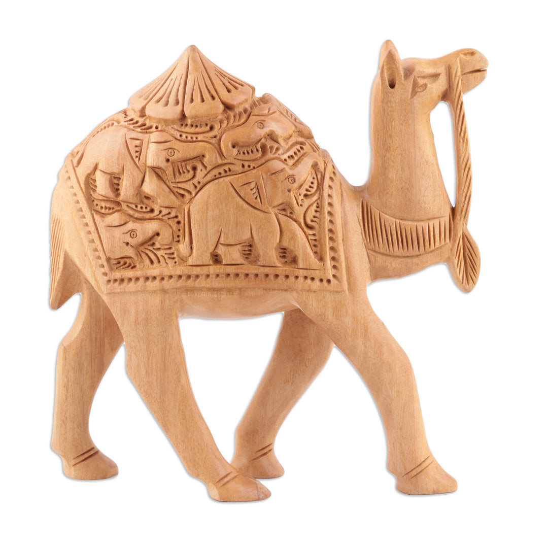 Hand-Carved Sculpture from India (6 Inch) - Camel Ride