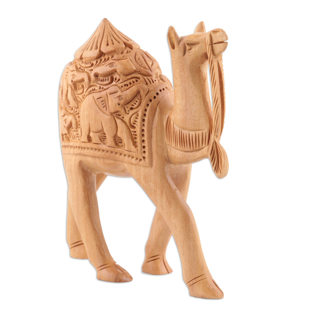 Hand-Carved Sculpture from India (6 Inch) - Camel Ride