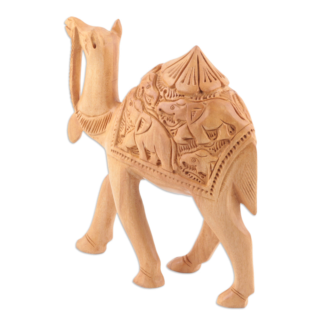 Hand-Carved Sculpture from India (6 Inch) - Camel Ride