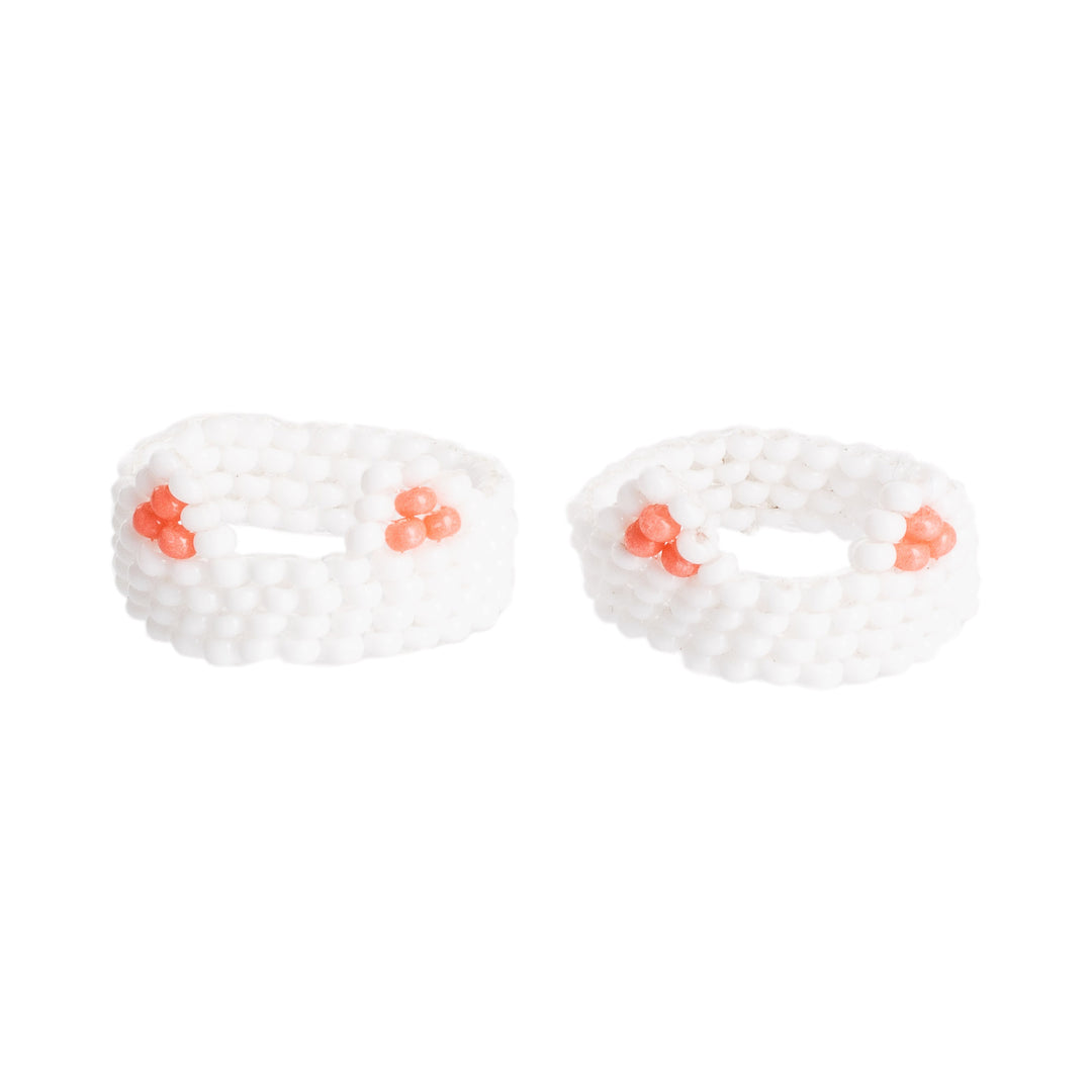 2 Cat-themed Glass Beaded Friendship Rings From Guatemala - Pussycats