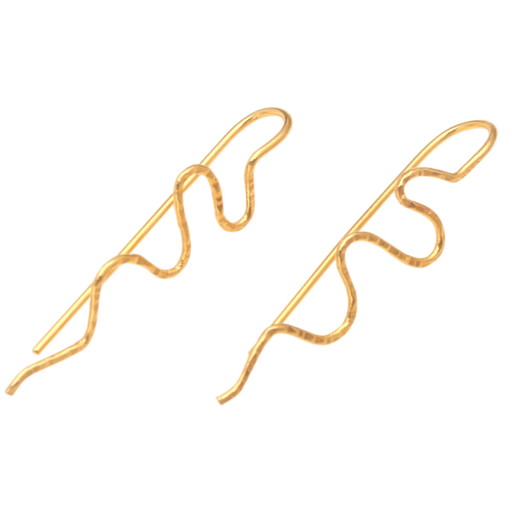 Modern 18k Gold-Plated Drop Earrings from Indonesia - Beautiful Movement