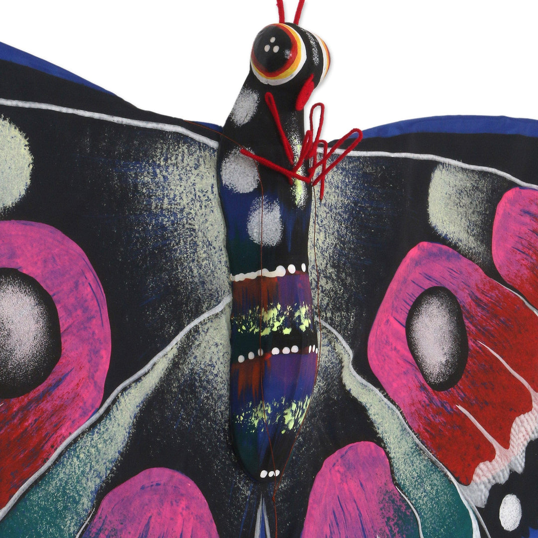 Hand Painted Nylon Blue Balinese Butterfly Kite - Tropical Butterfly