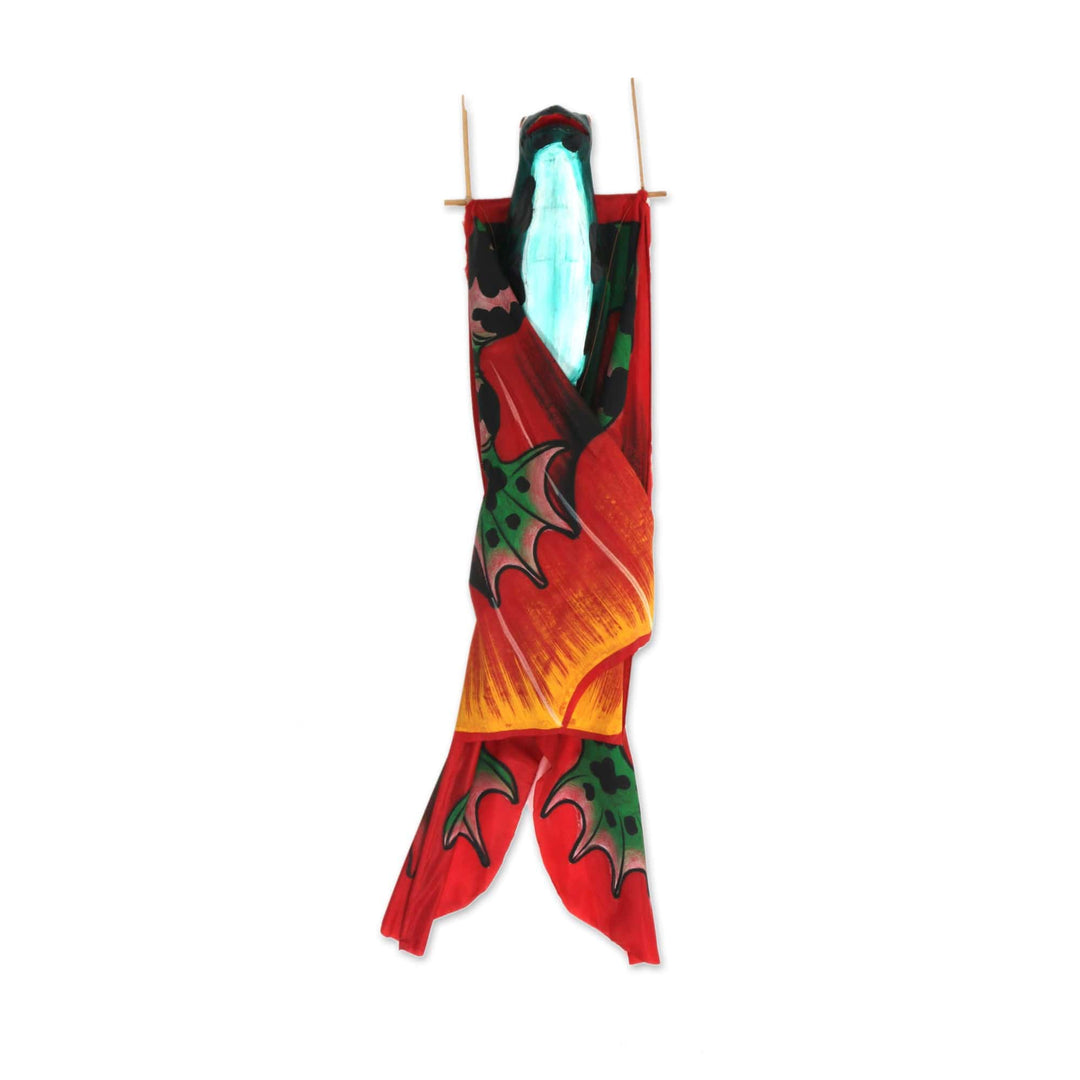 Hand Painted Nylon Red Balinese Flying Frog Kite - Flying Frog