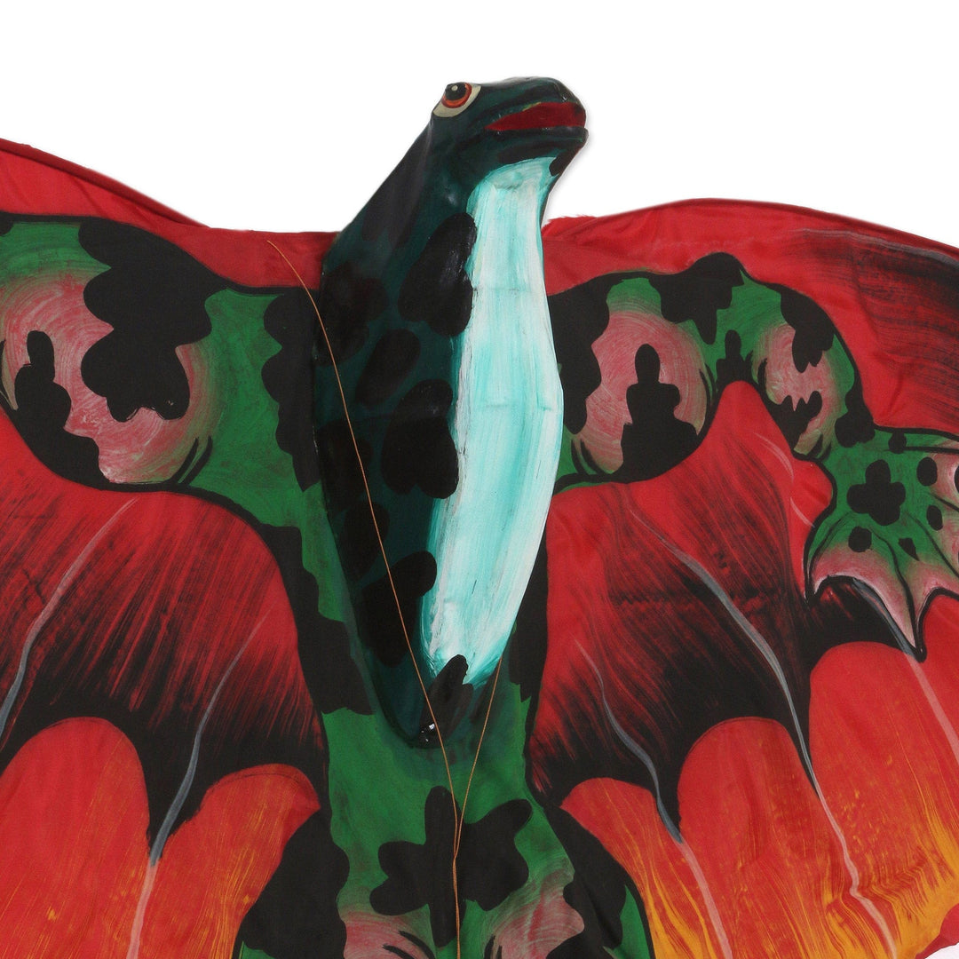 Hand Painted Nylon Red Balinese Flying Frog Kite - Flying Frog