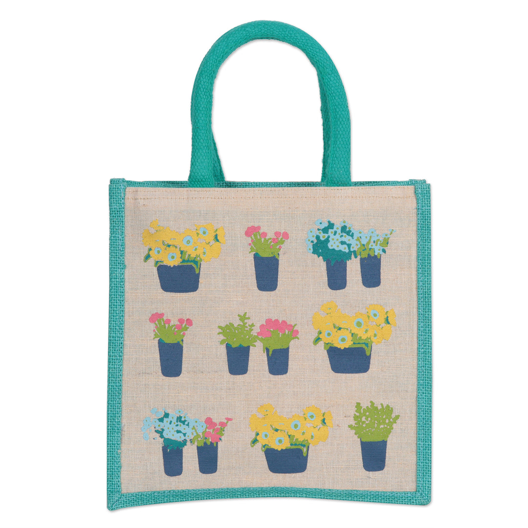Jute and Cotton Blend Tote Bag Hand Crafted in India - Always Grow