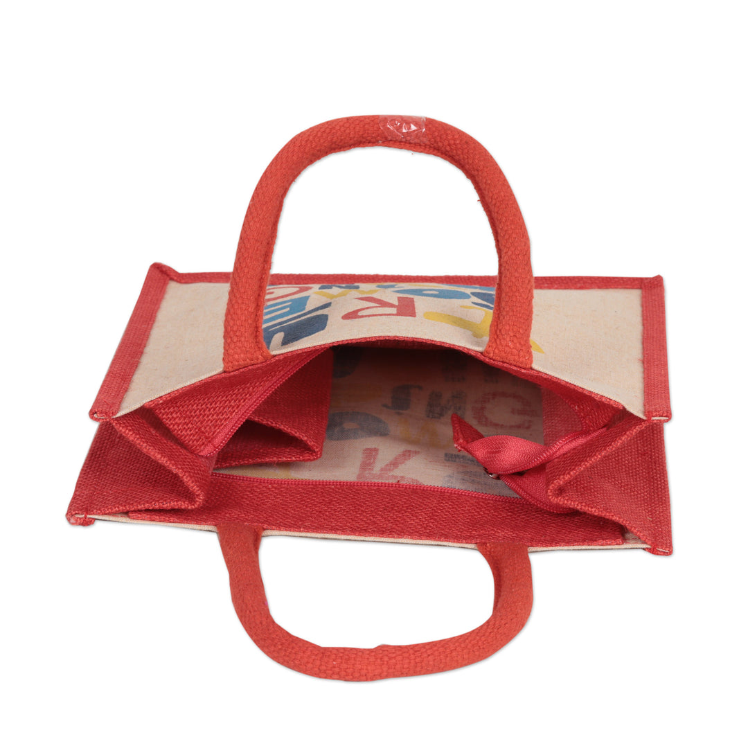 Jute and Cotton Blend Tote Bag Hand Crafted in India - Try Something New