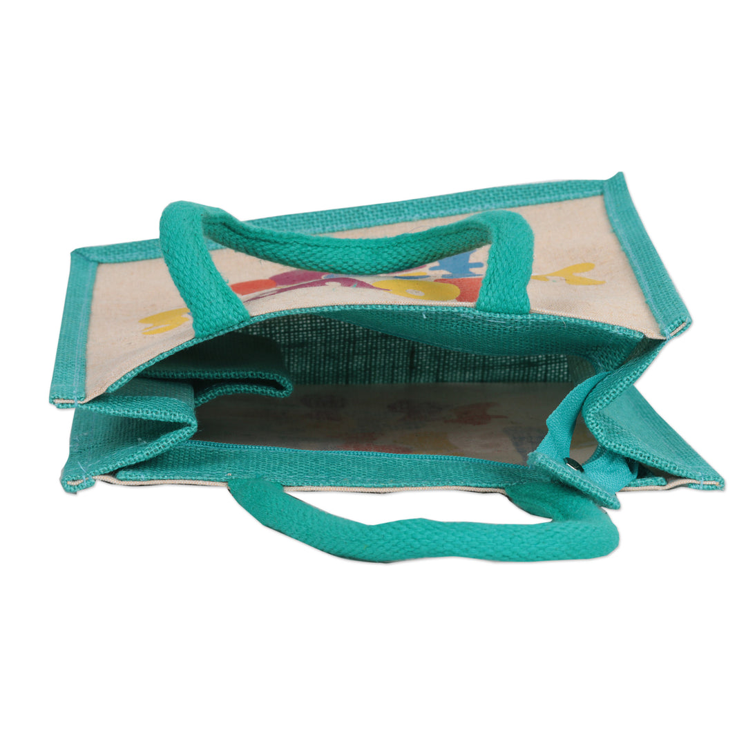 Jute and Cotton Blend Tote Bag Hand Crafted in India - Love Yourself First