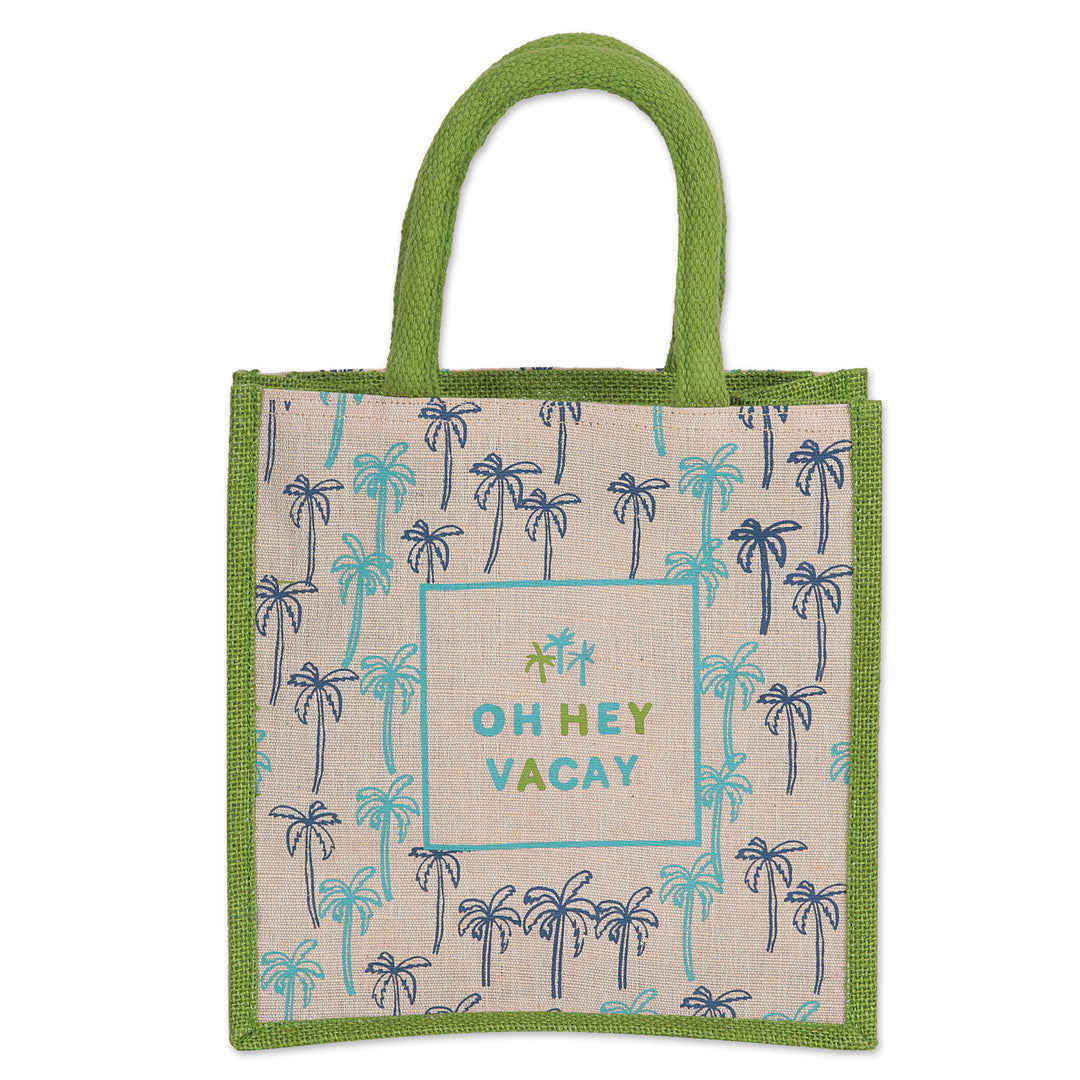Jute and Cotton Blend Tote Bag Hand Crafted in India - Oh Hey Vacay