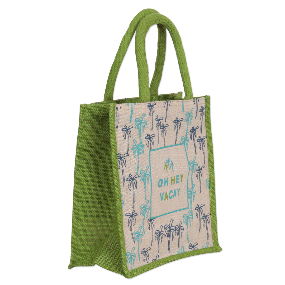 Jute and Cotton Blend Tote Bag Hand Crafted in India - Oh Hey Vacay