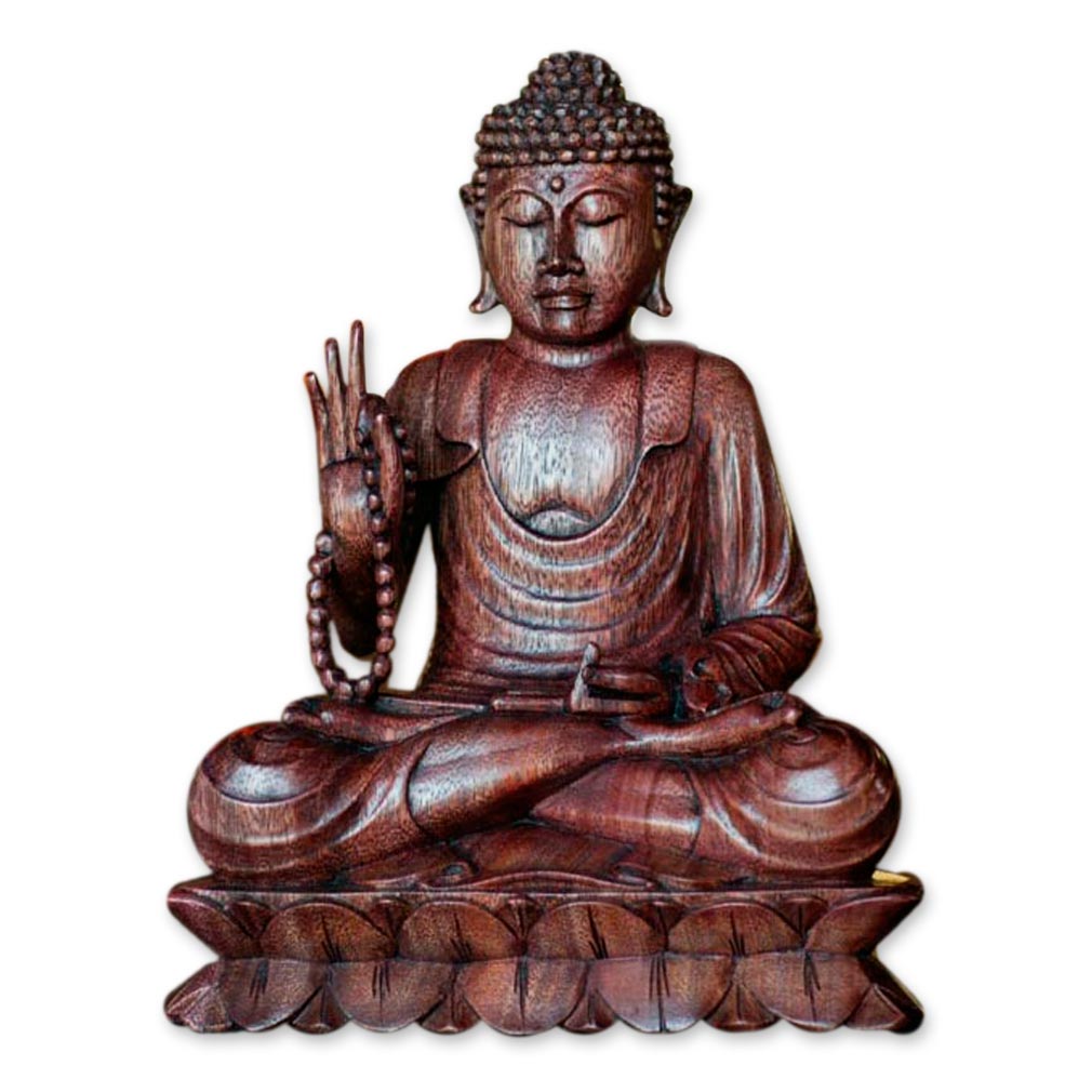 Wood statuette - Serene Buddha