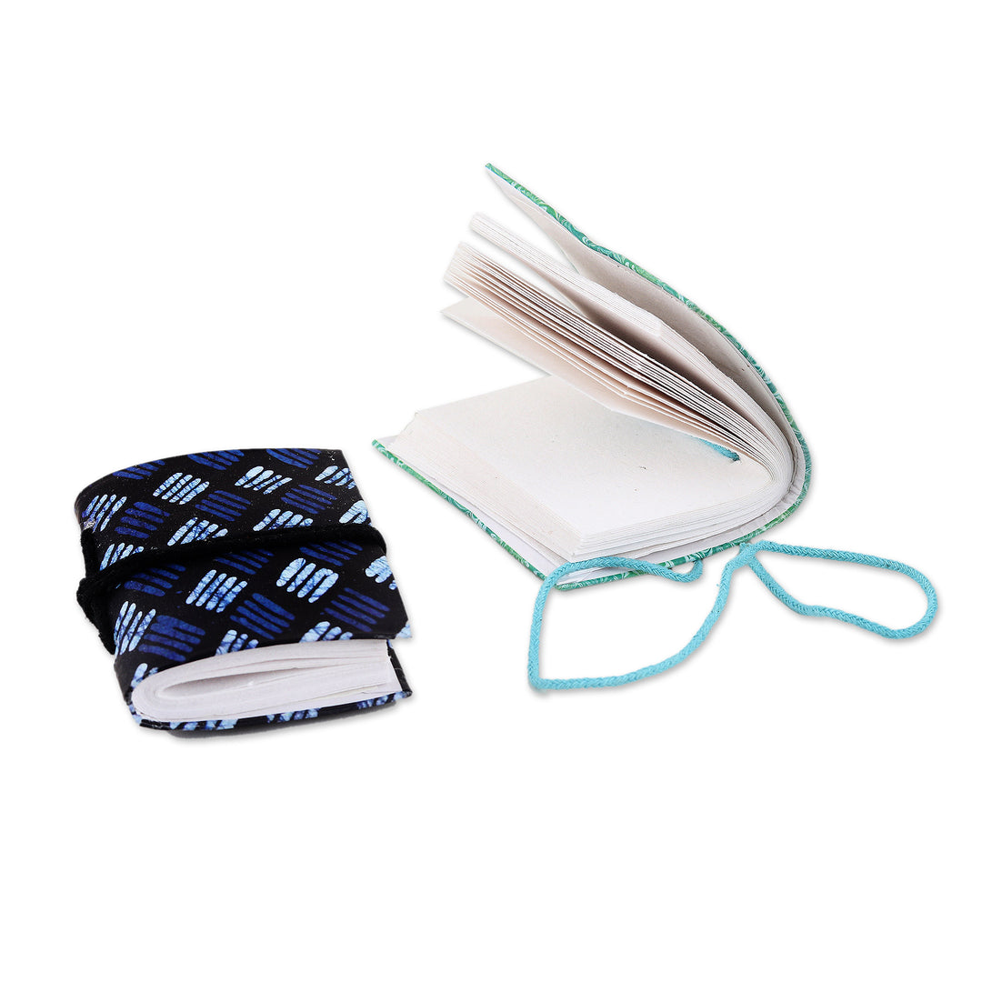 Paper Mini-Journals with Screen-Printed Patterns (Set of 2) - Modern Fusion