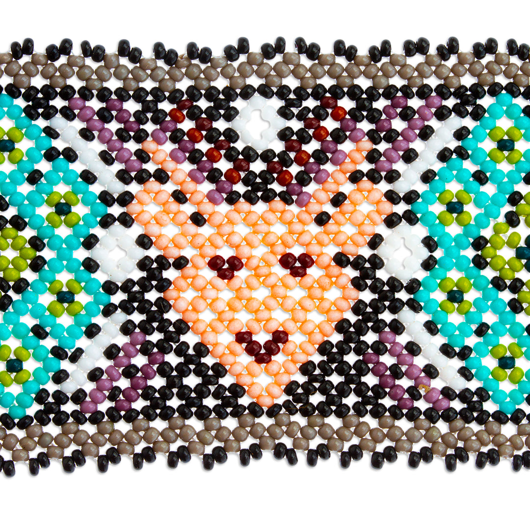 Multicolored Beaded Bracelet from Mexico - Deer Totem